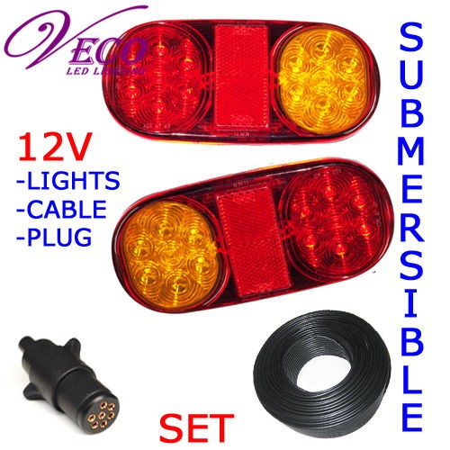   BOAT CAR UTE JET SKI VAN PARTS LIGHTS+ WIRE + PLUG KIT SUBMERSIBLE