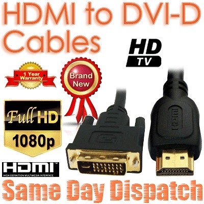 HDMI to DVI D Digital HD TV DVD LCD Cable 1M 1.5M 2M 2.5M 3M 4M 5M 6M 