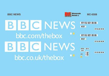 Microscale Decal HO #MC 5008 British Broadcasting Company Shipping 