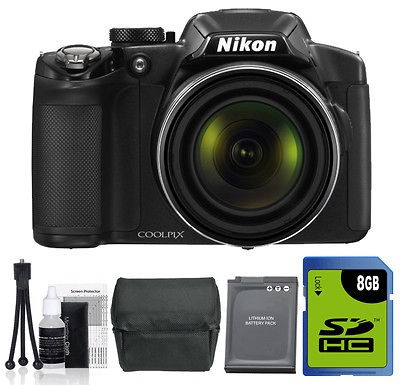 NIKON Coolpix P510 Digital Camera BLACK +8GB Kit +XTRA BATT+ NIKON USA 