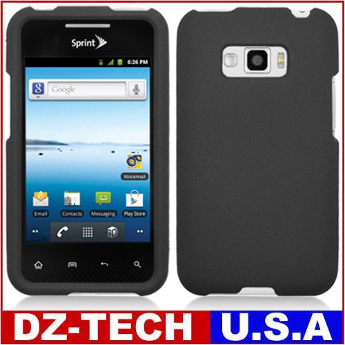 Black Hard Case Cover for Sprint LG Optimus Elite LS696 Virgin Mobile 