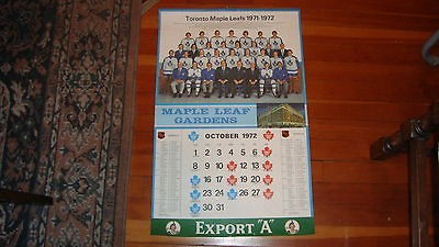   TORONTO MAPLE LEAFS 1972 73 CALENDAR Boston Bruins Stanley Cup