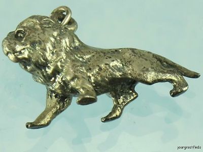 VINTAGE 925 STERLING SILVER LION CHARM FOR BRACELET