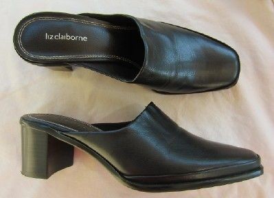 LIZ CLAIBORNE CLOGS * SHOES SLIDES 8.5 M Black 8.5M * CLASSY * DRESSY 