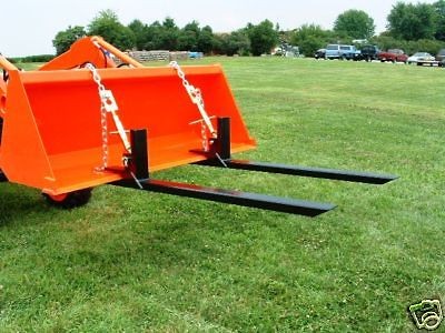 Loader Bucket Pallet Forks Fork w/ Chain & Turnbuckle