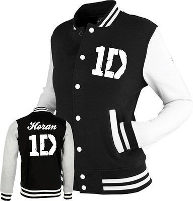 ONE DIRECTION inspired Varsity Jacket Top 1D tour black/white. S, M, L 