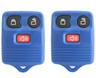 PAIR NEW BLUE FORD KEYLESS ENTRY REMOTE KEY FOB TRANSMITTER ALARM 