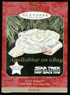 Star Trek DS9 U.S.S. Defiant Lighted Hallmark Keepsake Ornament 1997 