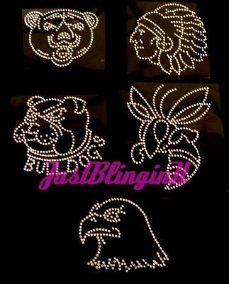 School Mascot Animals Rhinestone Iron On Transfer Bling