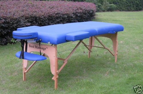 BestMassage Blue 77L 3 Pad Portable Massage Table Facial Bed Spa 