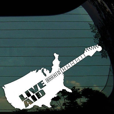 x1PC. LIVE AID US MAP GUITAR STICKER CUT OUT LAPTOP CAR TRUCK 