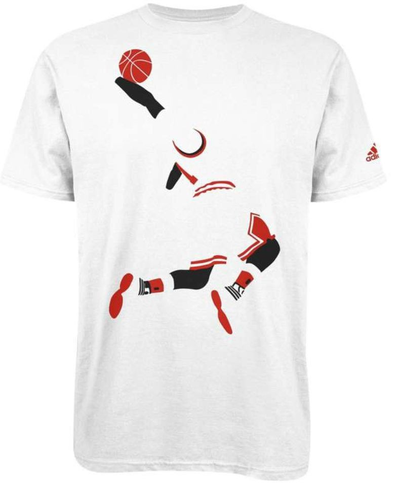 NEW Adidas Mens D ROSE Crewneck Tee Shirt Top White Bulls Derrick 1 