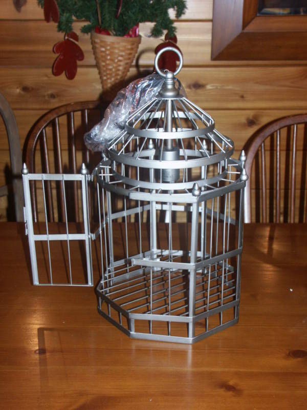 Ballard Designs Dasia Hanging Pendant Light Gray Large birdcage lamp 