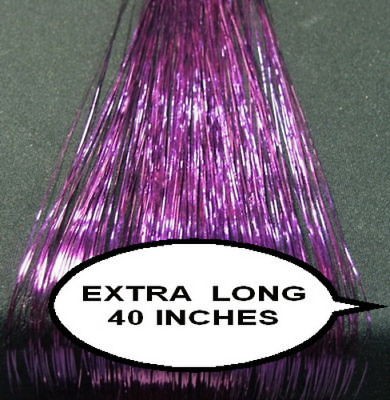 240 STRANDS,40SHINY PURPLE SILK HAIR TINSEL,# L19(5+1)