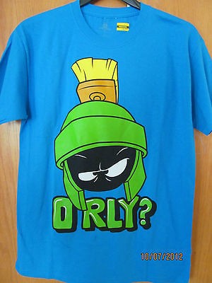 MARVIN THE MARTIAN Looney Tunes ORLY? Tee shirt SIZE MEDIUM~ NEW