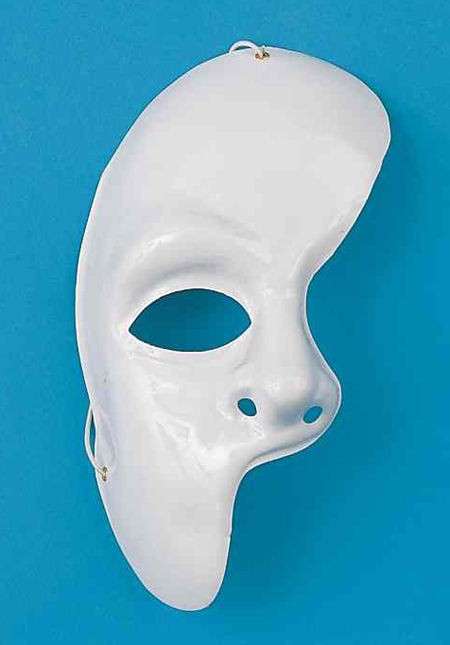   OF THE OPERA WHITE HALF MASK Mardi Gras Halloween Accessory 50025