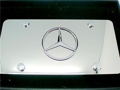 Mercedes Benz EMBLEM badg Polished Steel License Plate