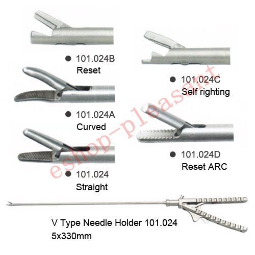 CE Needle Holder V Type 5X330mm Laparoscopy Laparoscopic Endoscope 
