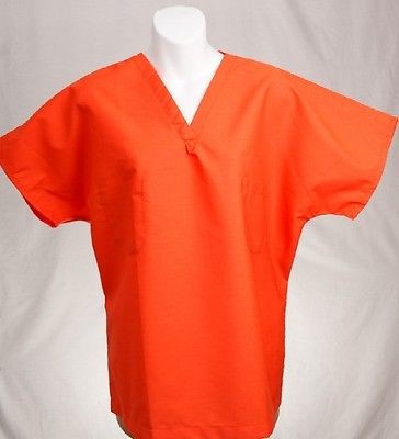 ORANGE Reversible Scrub Top S SMALL Medical Nursing Scrubs   NEW