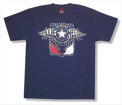 WILLIE NELSON   WINGS OUTLAW MUSIC BLUE T SHIRT   NEW ADULT 2XL XXL