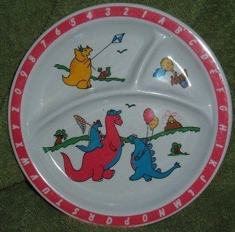 Childs Melamine Divided plate, EUC ABCs and 123s