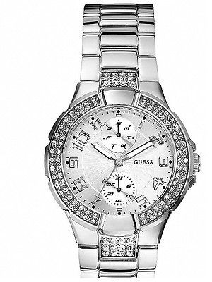 W12638L1 NEW GUESS LADIES MINI SILVER BRACELET PRISM CRYSTAL WATCH