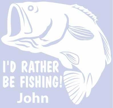 Bass Fishing Window Decal   Free personalizatio​n   great stocking 