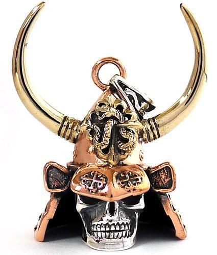 JAPANESE SAMURAI BULL HORN ARMOR SKULL MASK PENDANT NEW