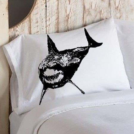 Royal Blue Shark bedding nautical pillowcase cover