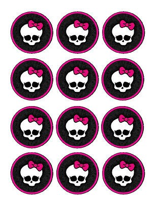 Monster High edible party cupcake toppers cupcake image sheet