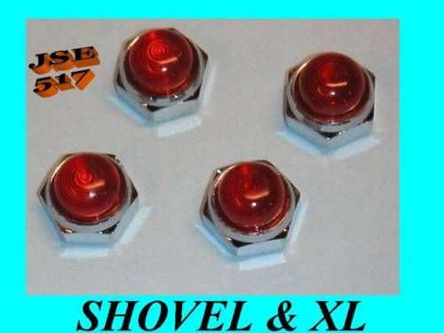 Harley Parts New Shovel Rocker Box Side Red Caps