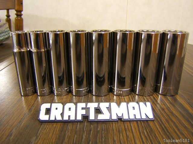 Craftsman 9pc 1/2 BIG SAE Deep Sockets Set New Tools