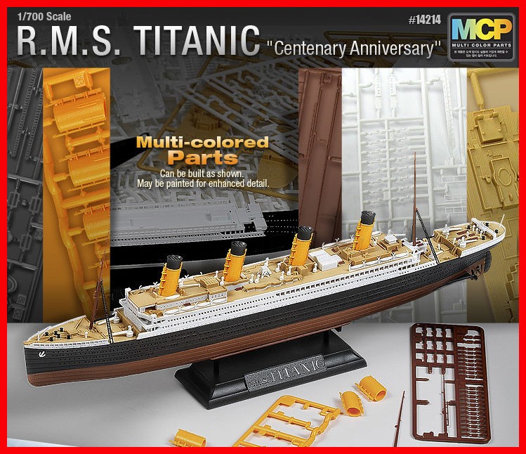 NEW] 1/700 Multi Colored Parts R.M.S TITANIC / ACADEMY MODEL KIT