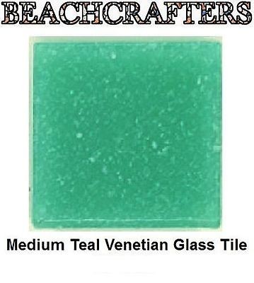   inch MEDIUM TEAL TURQUOISE VENETIAN VITREOUS GLASS MOSAIC TILES