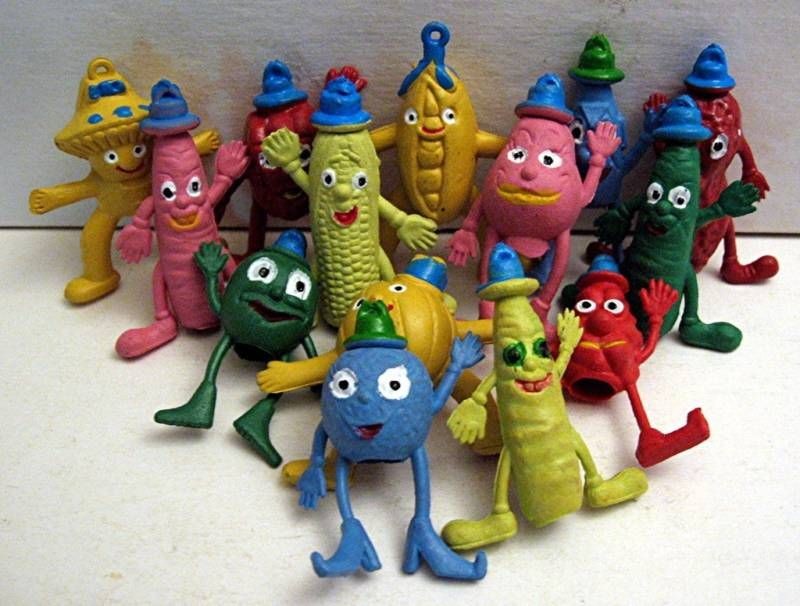 12 Antromorphic Fruit Veggie People Pencil Topper Charm