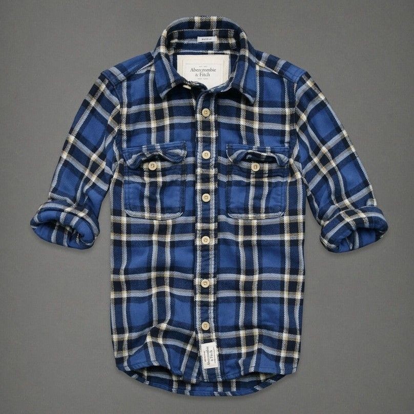   AF BY HOLLISTER MENS HENDERSON LAKE FLANNEL PLAID SHIRT XXL