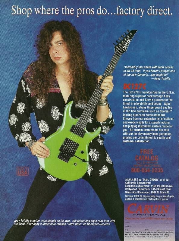 JOEY TAFOLLA 1991 INTRA BLUE CARVIN DC127C GUITAR AD 8X11 ADVERTISMENT