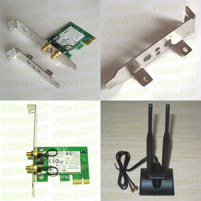   bracket Atheros 802.11n 300M wireless wifi pci e card + antenna