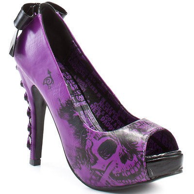 IRON FIST AMERICAN NIGHTMARE PURPLE PLATFORM HEELS WOMENS SHOES