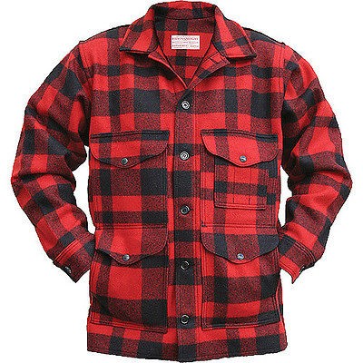 FILSON MACKINAW CRUISER WOOL JACKET RED / BLACK 44 NEW