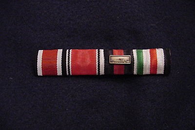   WWII RIBBON BAR   IRON CROSS ANSCHLUSS SUDETENLAND & AFRIKA KORPS