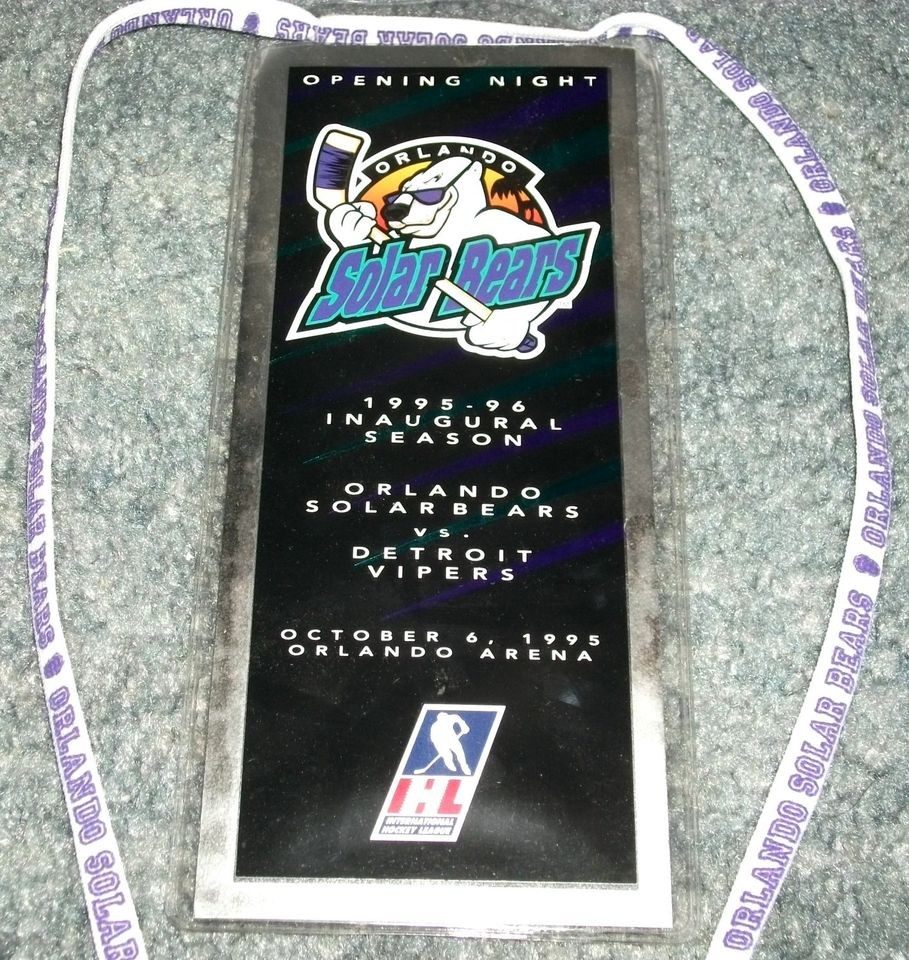   BEARS 1995 96 Inaugural Season Opening Night Lanyard RARE NHL IHL