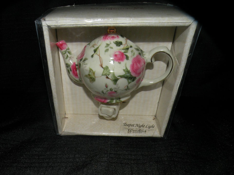 FORMALITIES NIGHT LIGHT teapot Jubilee Rose Chintz by Baum Bros.