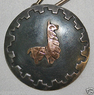 VINTAGE STERLING SILVER LLAMA NECKLACE PERU