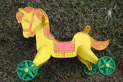 MATTEL vintage PUSH toy HORSE ON WHEELS 1967 Vintage