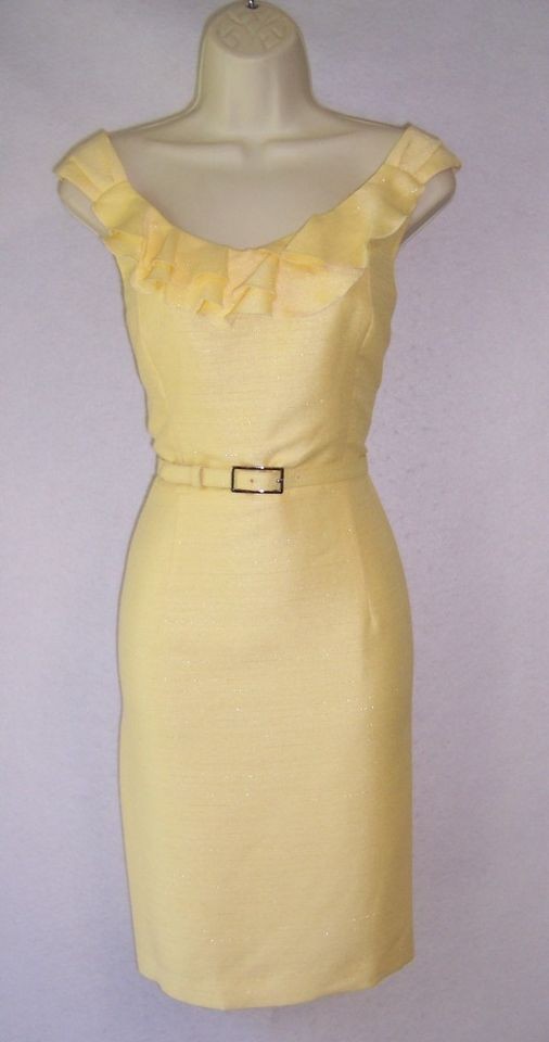 ANTONIO MELANI Tolly Yellow Sleeveless Belted Versatile Cocktail Dress 