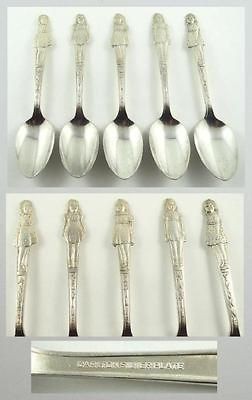 Vintage Set of 5 Dionne Quintuplets Silver Plated Souvenir Spoons by 