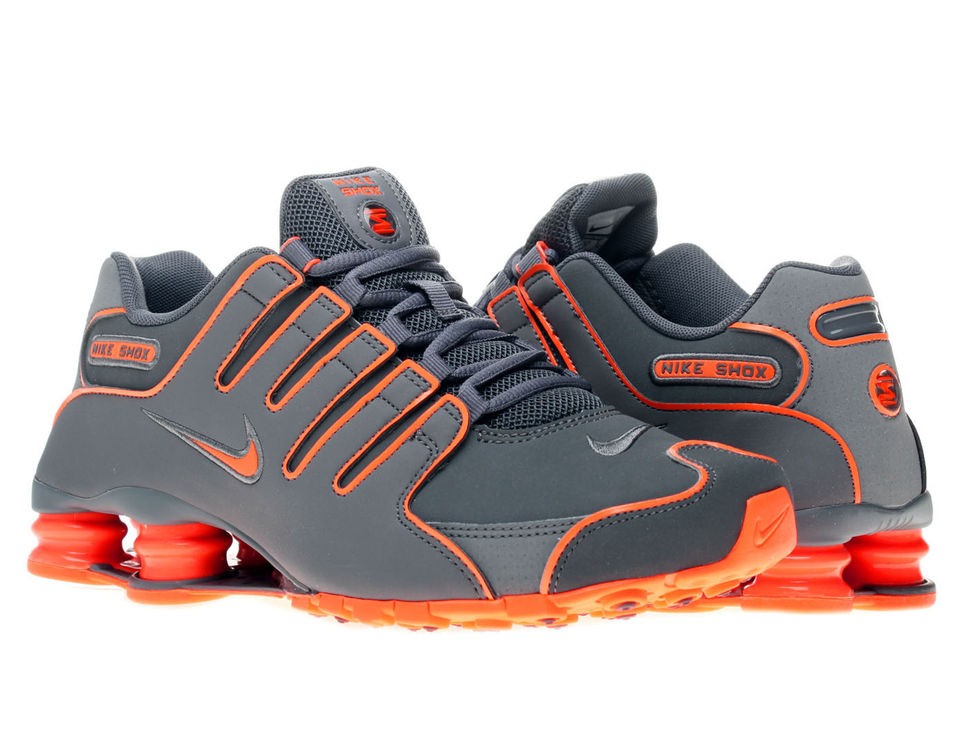Nike Shox NZ Dark Grey/Orange Mens Running Shoes 378341 080 on PopScreen