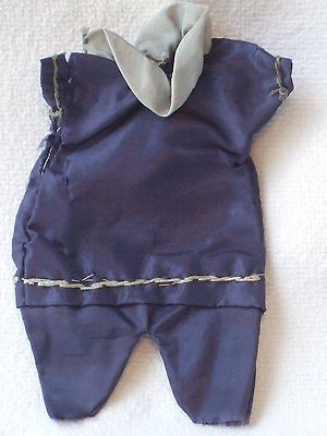   ONE PIECE SATIN DOLLS OUTFIT made by 10 yr old GIRL LATE 1800s