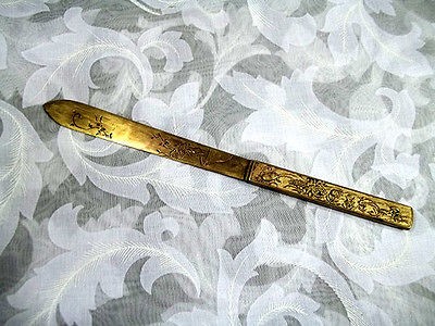   Meiji Period (1868 1912) Letter Opener Page Turner Bronze Brass